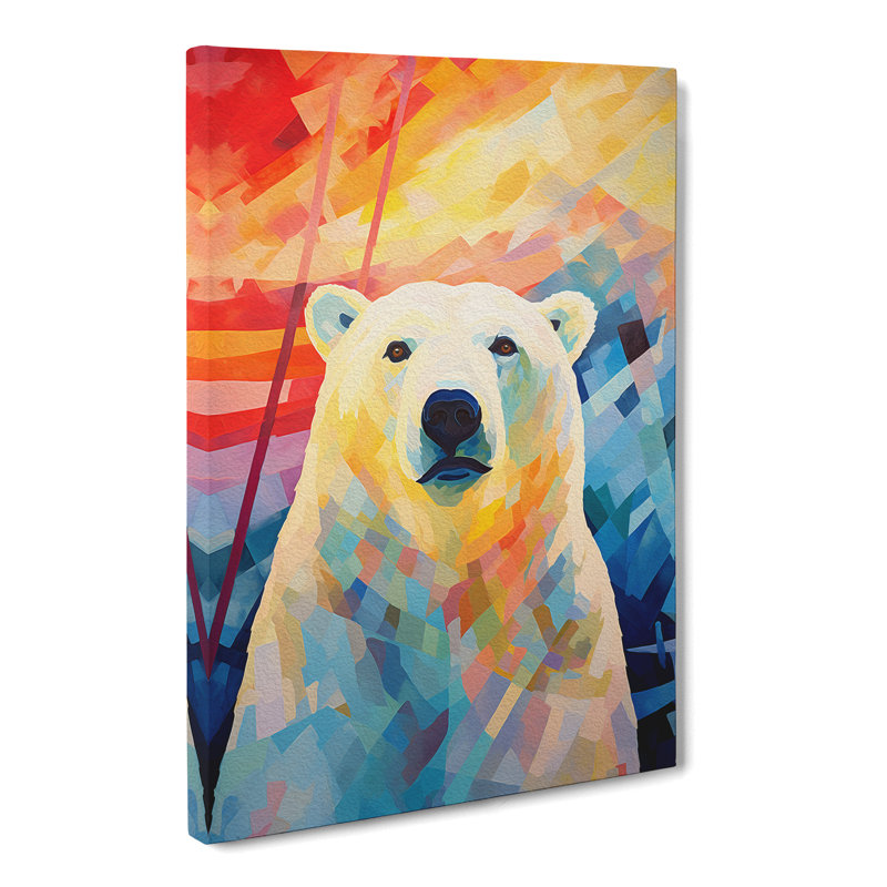 Polar Bear Abstract - Wrapped Canvas, 50cm H x 35cm W x 3cm D