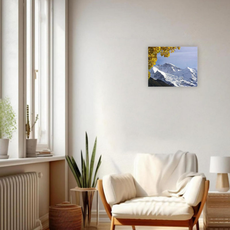 Art moderne sur toile sans cadre de montagnes modernes couvertes de neige 12 po x 16 po