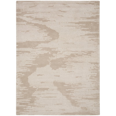 Laurene Abstract Area Rug in Taupe/Ivory