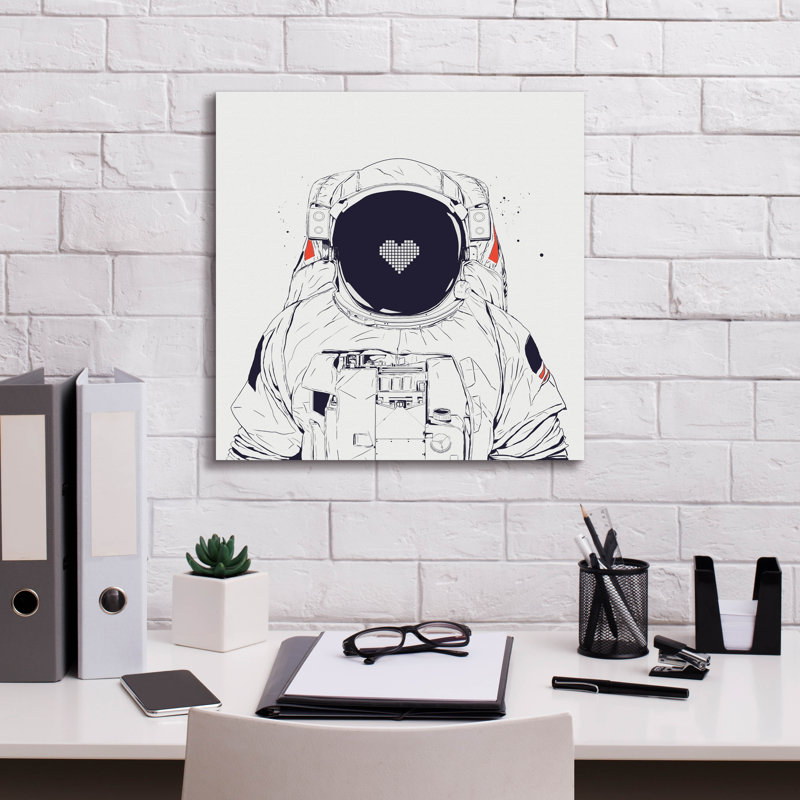 'Astronaut Love' by Balazs Solti Wall Art, 18" H x 18" W