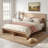 Modern Farmhouse Platform Storage Bed with Concealed Compartments and Open Cubbies-1103158305-1103158317