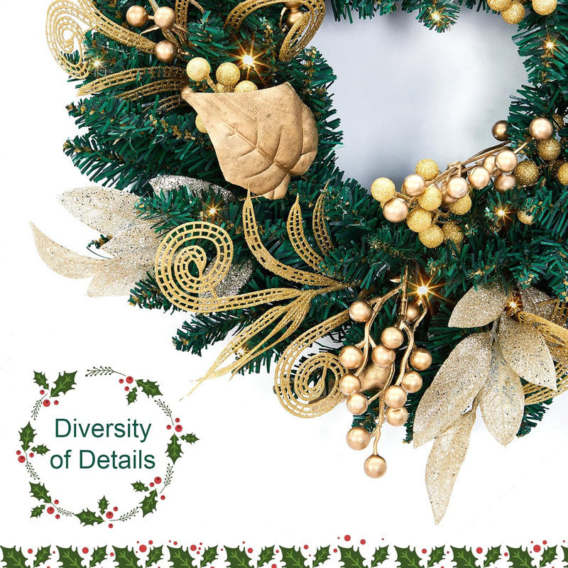 Faux Lighted 10.49cm Wreath