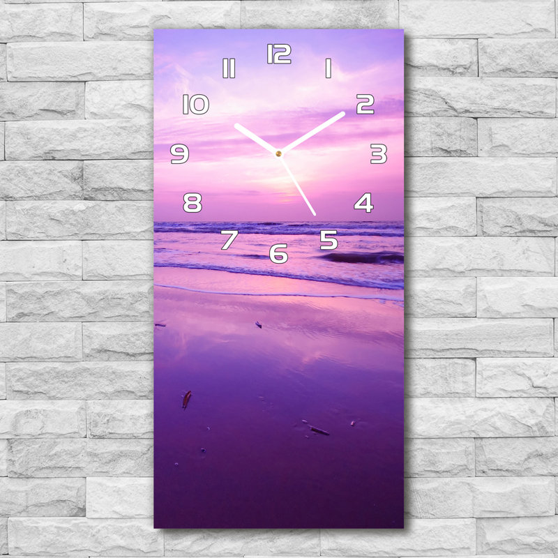 Jaryl Glass Wall Clock, Purple/White