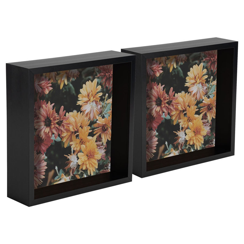 Nicola Spring - 3D Deep Box Photo Frames, Black, 21cm H x 21cm W x 3cm D