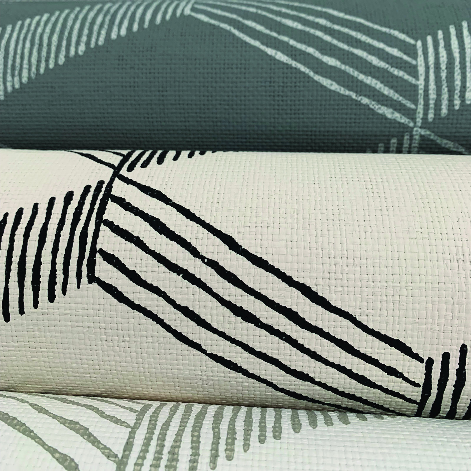 Aislin Mid-Century Geometric Wallpaper, Beige/Black