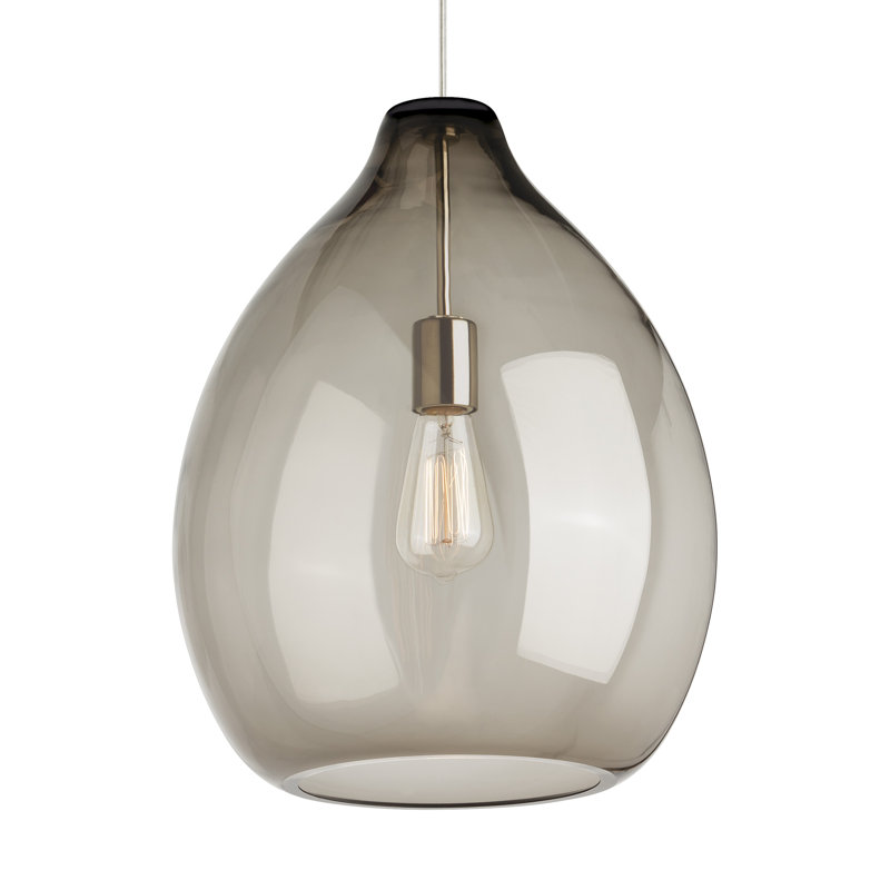 Quinton 1 - Light Pendant, Smoke, Satin Nickel, Yes