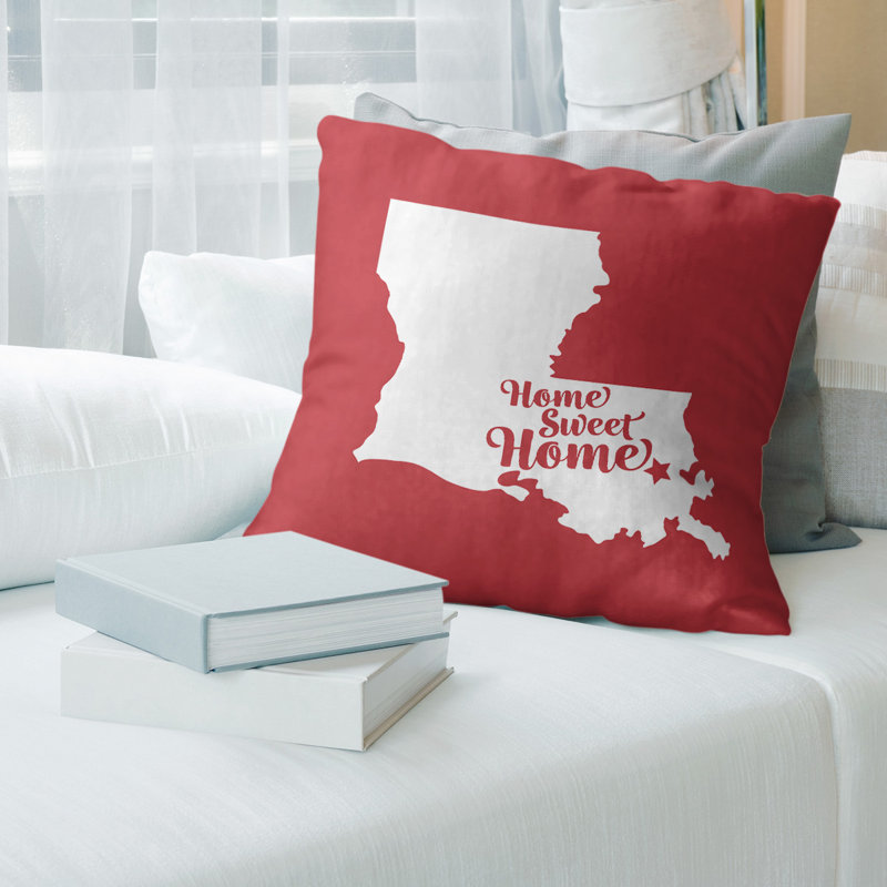 Coussin décoratif home, Nouvelle-Orléans, 20 po x 20 po, Rouge