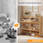 42.9 Inch Slatted Style 4 Flip Door Shoe Cabinet With Tabletop Baffle-1144593186