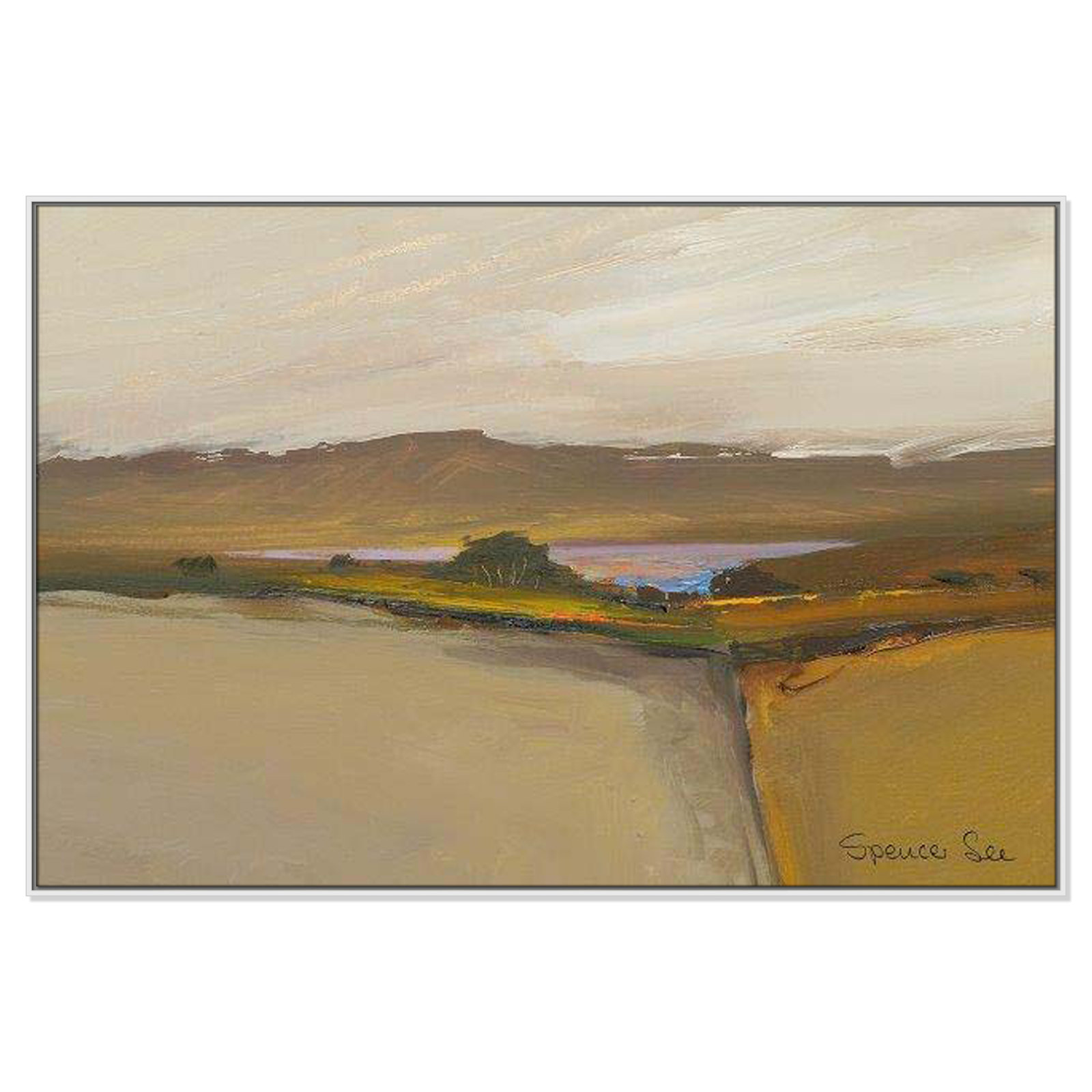 Heaven And Earth IV by Spencer Lee, 41.5'' H x 61.5'' W x 2'' D, White Framed