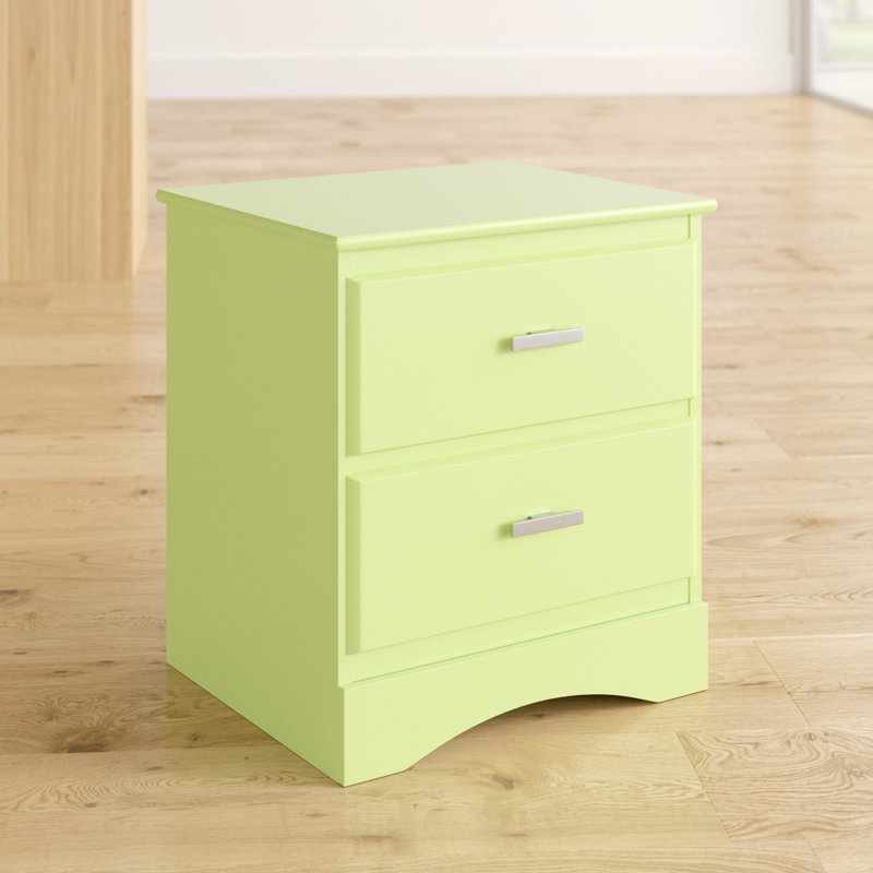 Table de chevet 2 tiroirs Alzado, Vert pistache