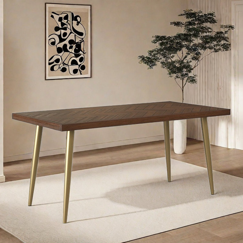 Light luxury solid wood dining table, 29.52"H x 55.11"L x 27.55"W