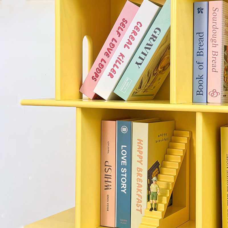 Bibliothèque multifonctionnelle de couleur unie, Jaune