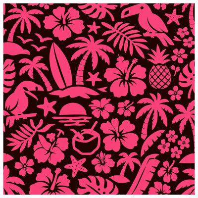 Coussins décoratifs hibiscus tropical rose