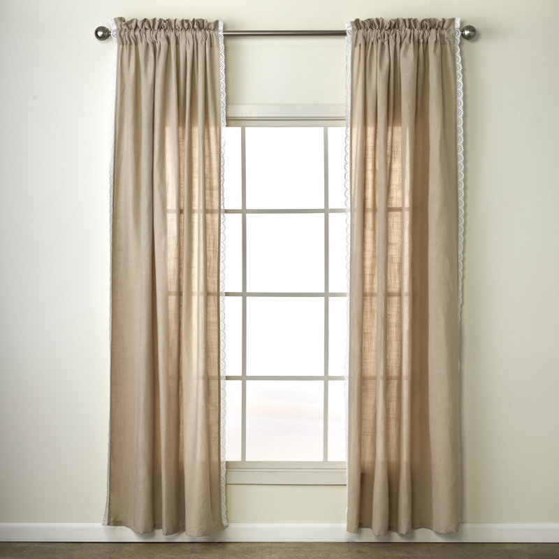 Semi Sheer Pair, 52" W x 84" L, Tan