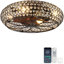 Ventilateur de plafond en cristal noir rétro 19 pouces