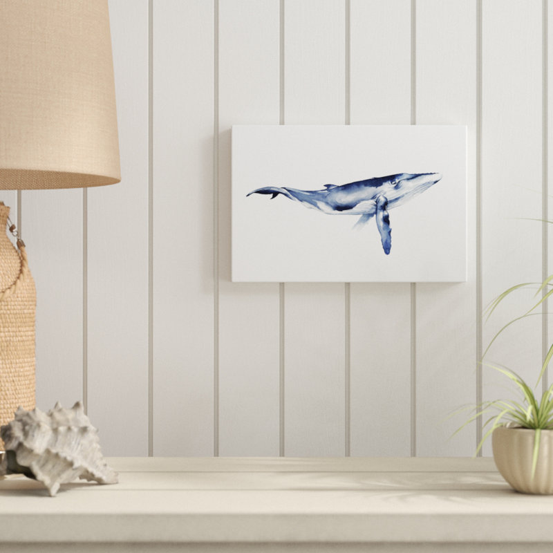 «Whale Portrait I», peinture sur toile, H 8 po x l 12 po
