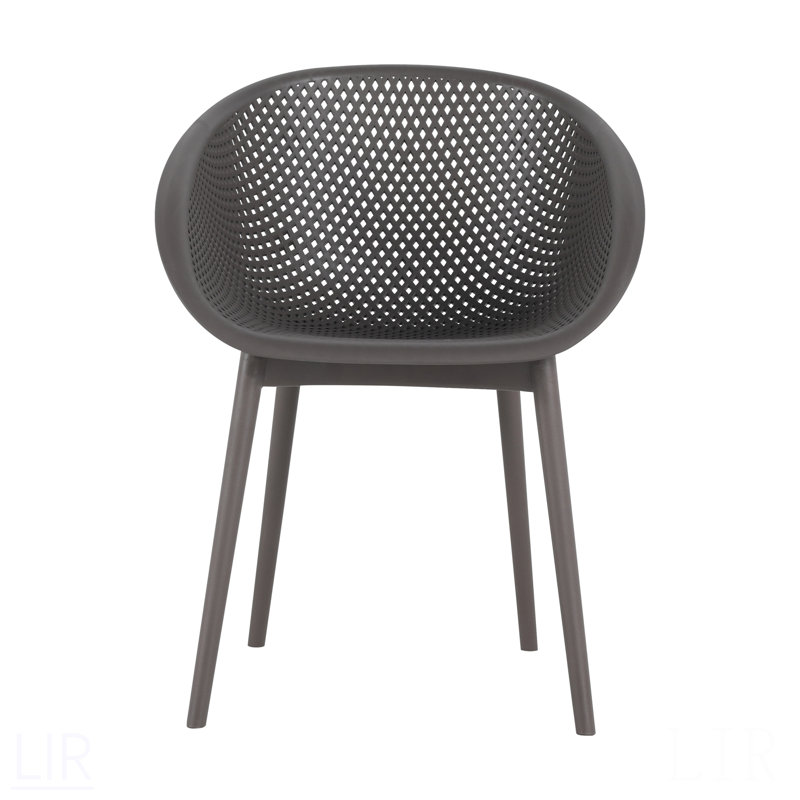 Ensemble de 2 chaises longues modernes - Plastique PP intérieur / extérieur toutes saisons, léger pour patio, plage, salon, chaise