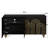 Modern Fluted Sideboard Buffet With Storage, Curve Element With Strict Lines, 4 Doors Storage Cabinet With Adjustable Shelves For Kitchen, Dining Room, Living Room-514643265
