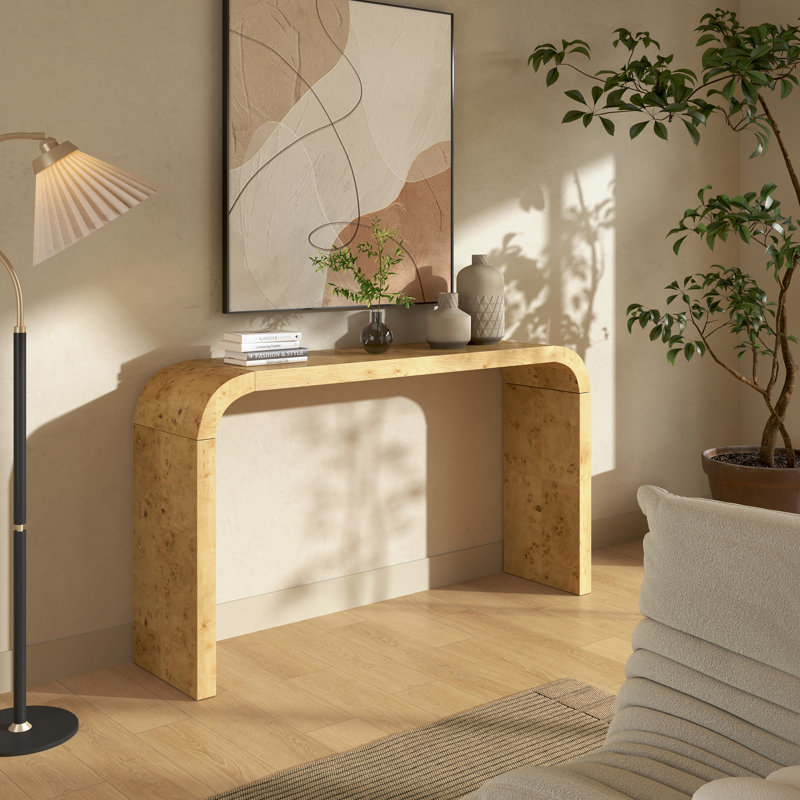Console rectangulaire l 51,97 po Kialah, Bois beige