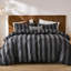 Ensemble d'édredon rayé noir et gris très grand - ensemble de literie 100% coton, ensemble d'édredon 3 pièces en lin de luxe pour toutes les saisons-123262359-123262357