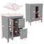 Meuble-lavabo moderne de 24 po avec lavabo en céramique, meuble-lavabo encastré et porte à 2 tiroirs-903093958