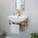 The Renovators Supply Inc. 17.75'' White Porcelain U-Shaped Bathroom Sink with Faucet and Overflow
