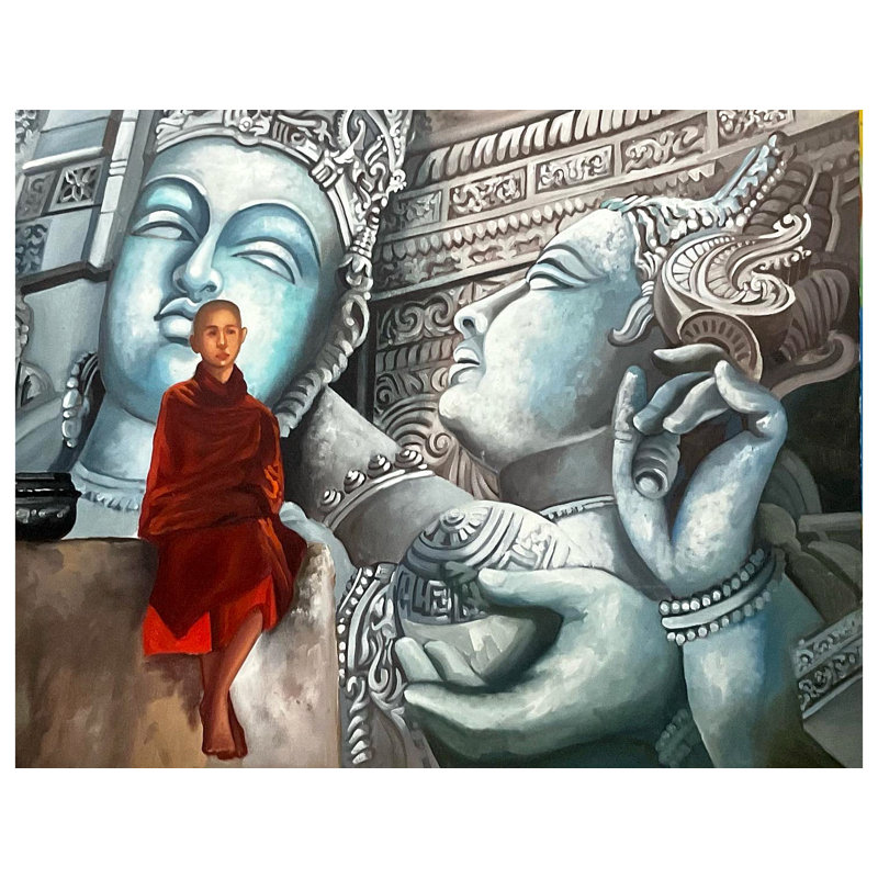 Material World Takes Backseat | Painting By Mk Goyal | Acrylic On Canvas