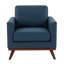 Fauteuil d'appoint Khadeshia en cuir, style moderne du milieu du siècle – Structure en bois de bouleau massif, mousse haute densité et ressorts ensachés, capacité de charge de 136 kg (300 lb), idéal pour le salon, la chambre ou un bureau de direction.-1609913733