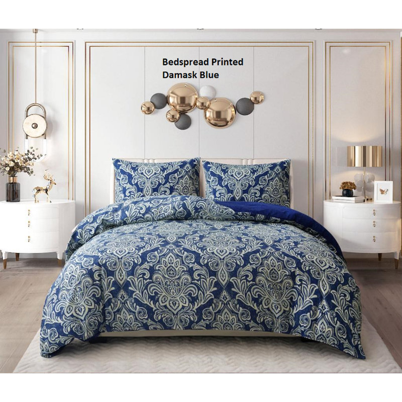 Casie Floral Bedspread, Single, Blue