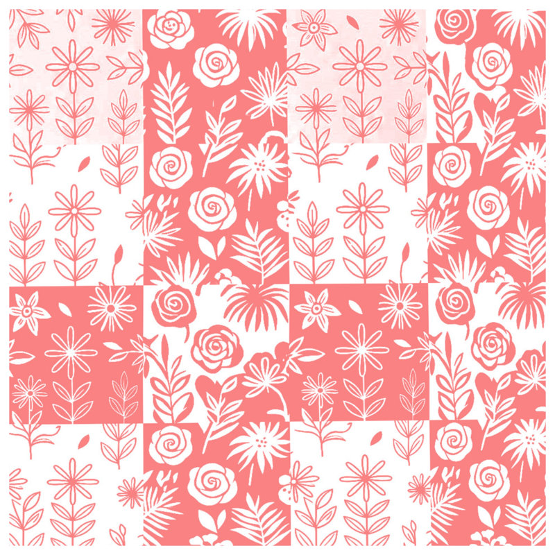 Couvre-lit matelassé à motif floral patchwork toutes tailles, Double