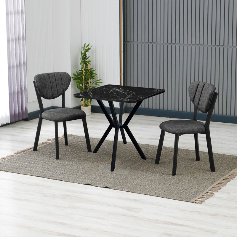 Ensemble de table et chaises de salle à manger extensible, Anthracite