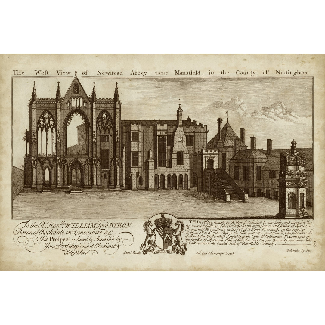 Leinwandbild Ansicht von Newstead Abbey von Nathaniel Buck