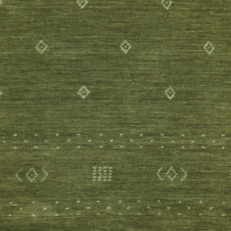 Simi Hand Knotted Cotton/Wool Southwestern Area Rug, Rectangle 5' x 8', Forest Green