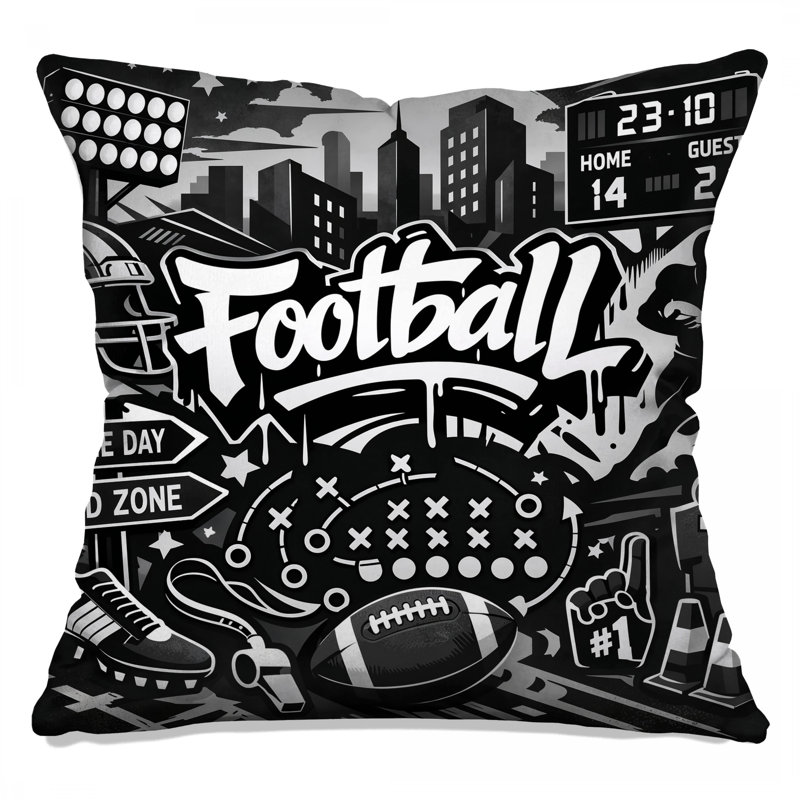 Coussins décoratifs American Football Art, 14 x 14 inches