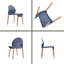 Chaises d'appoint en PP avec pieds en bois de chêne massif (ensemble de 4)-1713378640