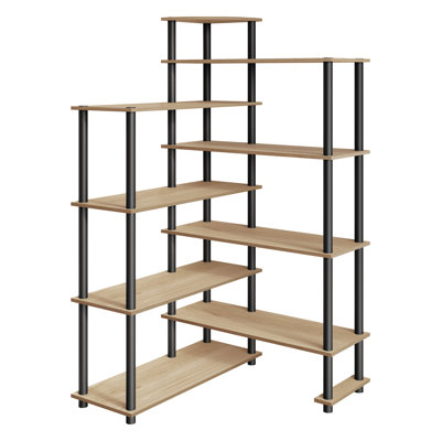 Easy Twist Assembly L-shape Multipurpose Shelf In Light Oak
