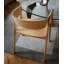 Chaise de salle à manger moderne et simple avec accoudoirs et dossier en bois de frêne massif