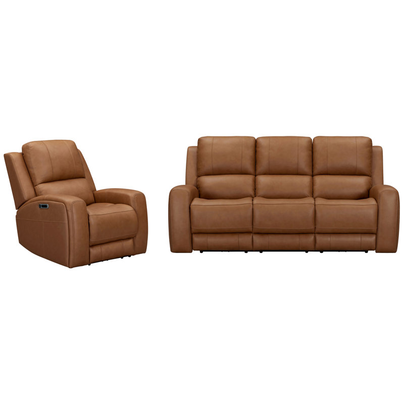 Canapé inclinable électrique Abarca, 2 Pieces: Sofa, Recliner, Lyrique caramel