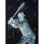 Sur toile de joueur de baseball | Encadrement bleu de sport