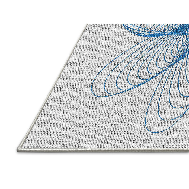 Tapis de zone bleue à motifs, Rectangle 5 pi x 7 pi