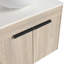 Meuble-lavabo flottant de conception moderne avec lavabo d'art en céramique et petites tablettes de rangement
