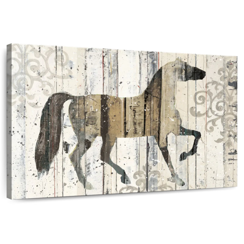 Cheval foncé Brampt filigrane, H 16 po x l 24 po