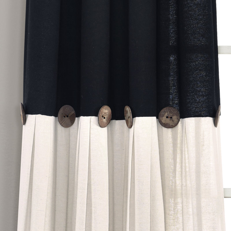Semi Sheer Curtain Single Panel, Width 102 x Drop 274 cm, Black