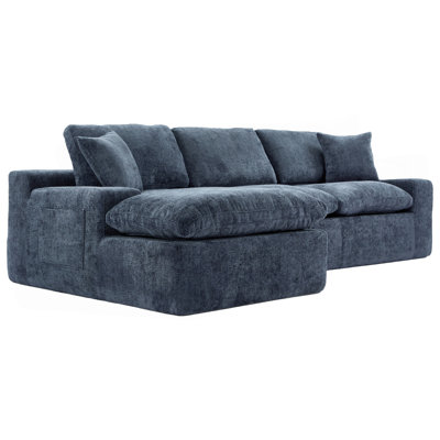 Cloud Sectional Sofa 107.9" Upholstered Sofa Couch With Double-Layer Cushion And Side Pockets, Free-Combined Sectional Sofa Full-Compressed Sofa For L by Latitude Run