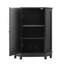 Armoire de salle de bain noire en coin avec tablette réglable-427060312