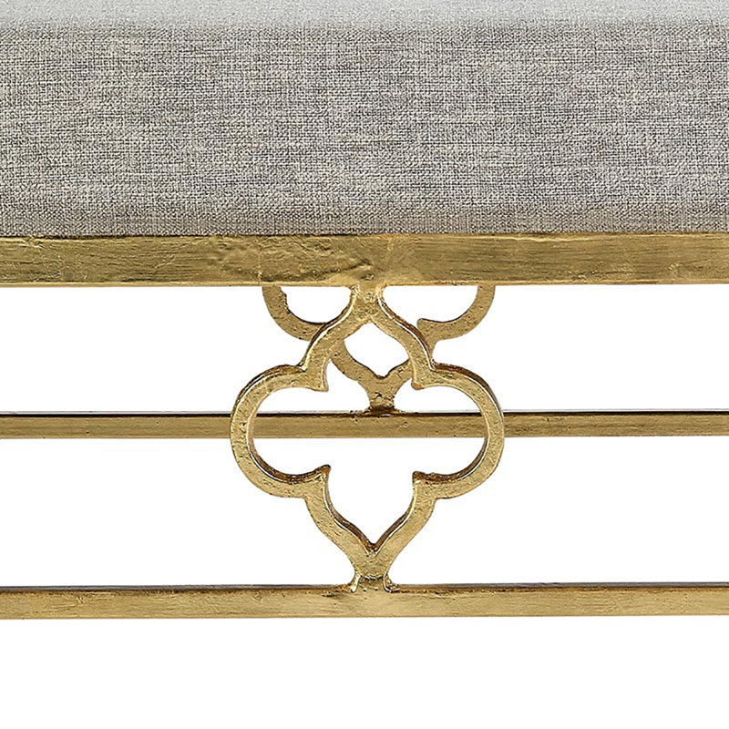 Campbell Bench, Gold Leaf/Beige