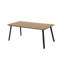 Table de patio en acier durable pour salle à manger, style moderne extérieur avec trou pour parasol