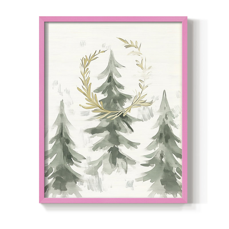 «Christmas Holiday», art encadré en bois massif, H 15 po x l 12 po, Rose