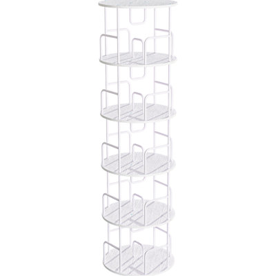 Étagère pivotante 360 ° à 5 niveaux pour la maison et le bureau, plateau tournant blanc et lisse