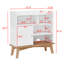 Armoire de rangement à base de couleurs contrastantes avec base et pieds en bois massif